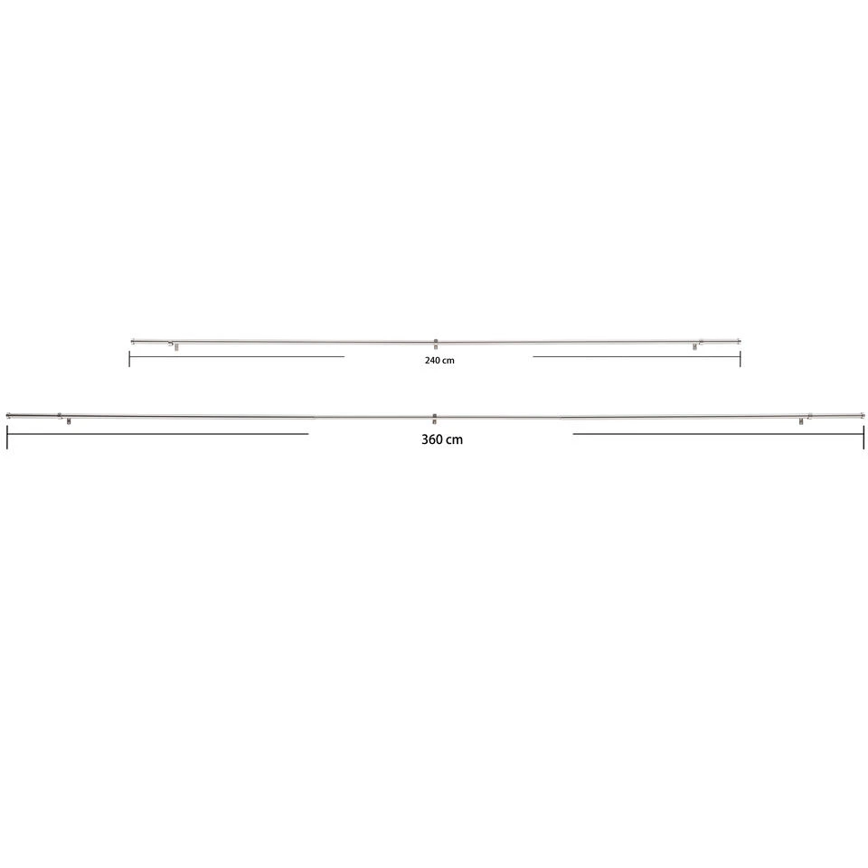 ACAZA Lange Gordijnroede, Uitschuifbare Gordijn Rail, Stang 240-360 Cm, Zilver - Afbeelding 3