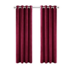 LW Collection Gordijnen Rood 270x290cm Velvet Kant En Klaar 1 Stuk