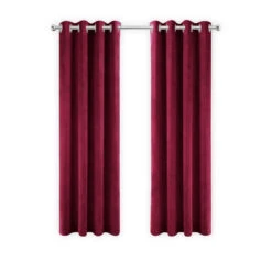 LW Collection Gordijnen Rood 175x140cm Velvet Kant En Klaar 1 Stuk