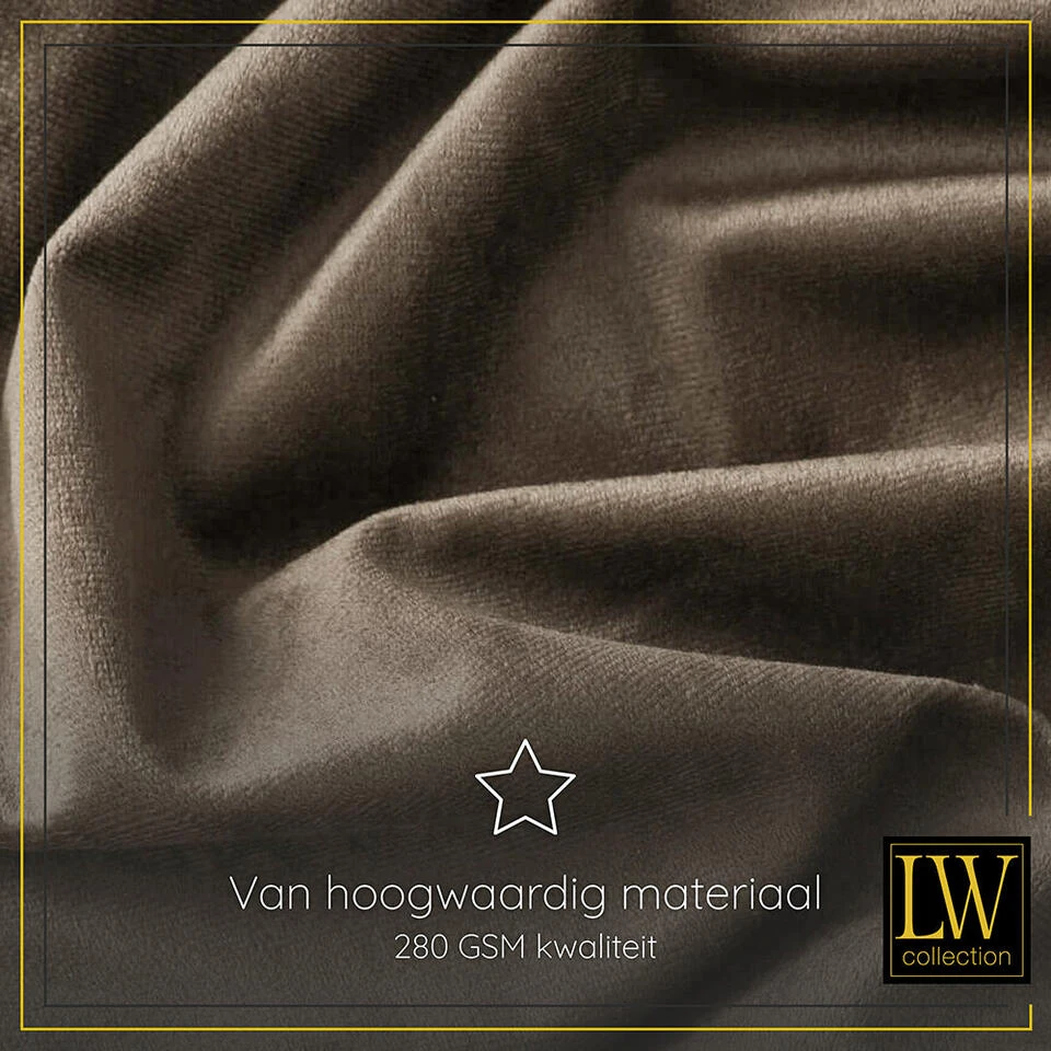 LW Collection Gordijnen Bruin 270x140cm Velvet Kant En Klaar 1 Stuk - Afbeelding 4
