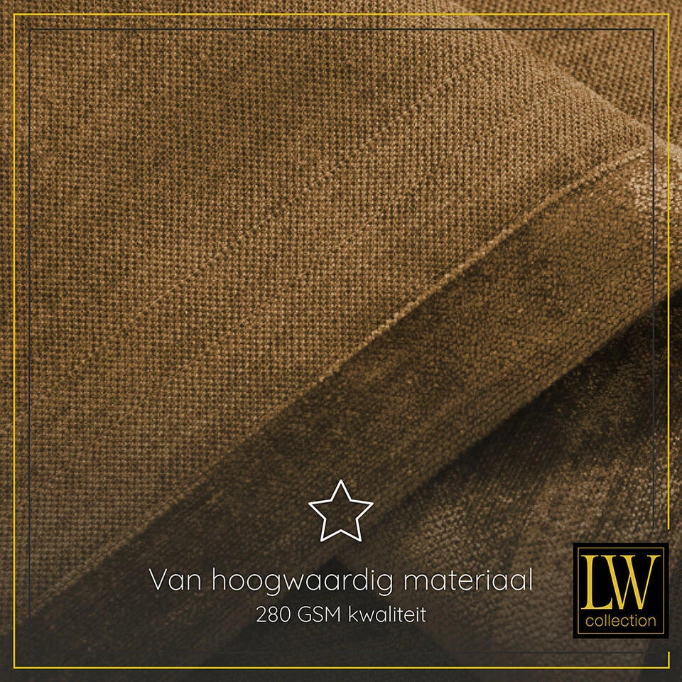 LW Collection Gordijnen Bruin 240x140cm Chenille Kant En Klaar 1 Stuk - Afbeelding 4