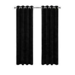 LW Collection Gordijnen Zwart 240x140cm Velvet Kant En Klaar 1 Stuk