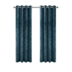 LW Collection Gordijnen Donkerblauw 245x290cm Velvet Kant En Klaar 1 Stuk