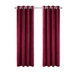 LW Collection Gordijnen Rood 245x290cm Velvet Kant En Klaar 1 Stuk