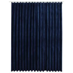 VidaXL Gordijn Verduisterend Met Haken 290x245 Cm Fluweel Blauw