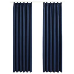 VidaXL Gordijnen Verduisterend Met Haken 2 St 140x175 Cm Blauw