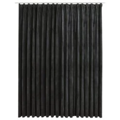 VidaXL Gordijn Verduisterend Met Haken 290x245 Cm Fluweel Antraciet