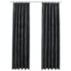 VidaXL Gordijnen Verduisterend 2 St Met Haken 140x245 Cm Fluweel Antraciet