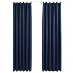 VidaXL Gordijnen Verduisterend Met Haken 2 St 140x245 Cm Blauw