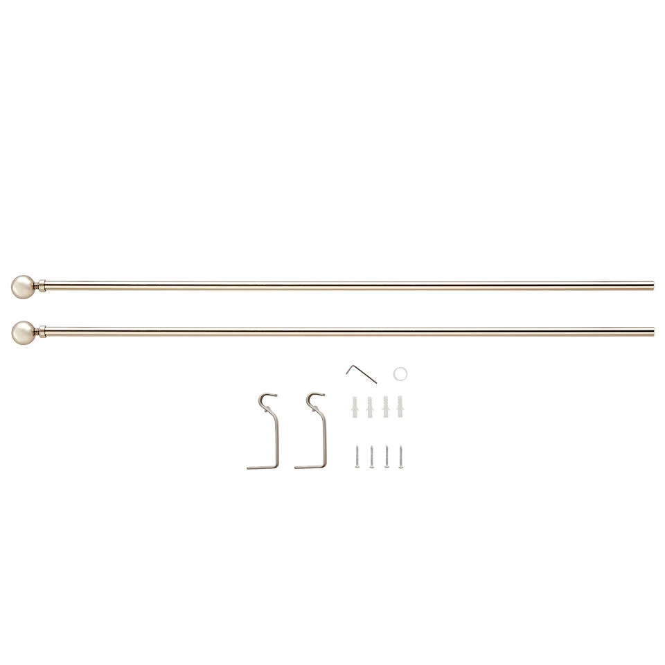 ACAZA Uitschuifbare Gordijnroede - Stang Van 90 - 170 Cm - Zilver - Afbeelding 4