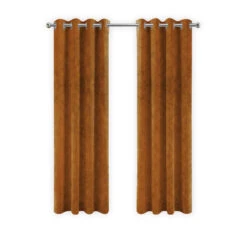 LW Collection Gordijnen Oranje 240x140cm Velvet Kant En Klaar 1 Stuk