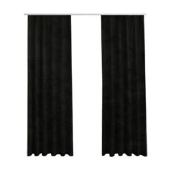 LW Collection Gordijnen Zwart 270x140CM Met Haakjes Velvet 1 Stuk