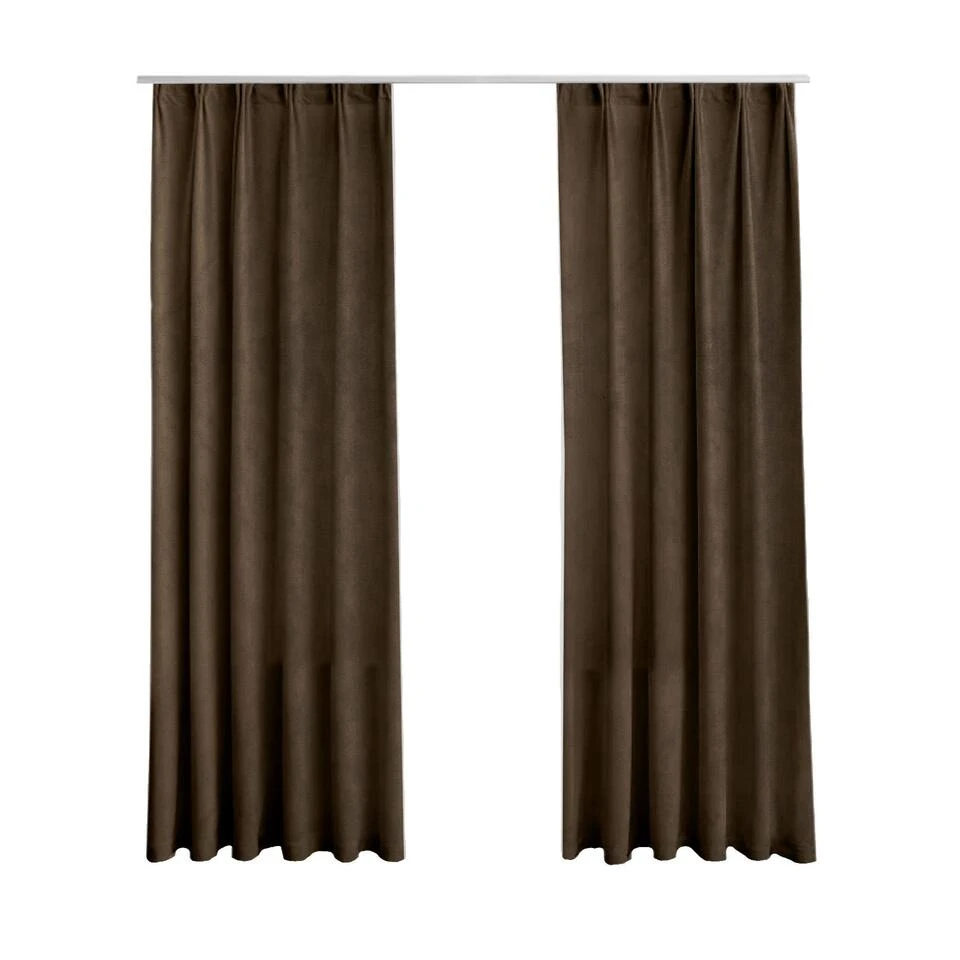 LW Collection Gordijnen Bruin 270x140CM Met Haakjes Velvet 1 Stuk