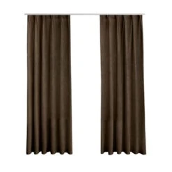 LW Collection Gordijnen Bruin 175x140CM Met Haakjes Velvet 1 Stuk