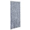 VidaXL Vliegengordijn 56x185 Cm Chenille Blauw, Wit En Zilver