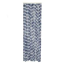 Travellife Vliegengordijn Chenille Stripe 185x56 Cm Blauw En Wit
