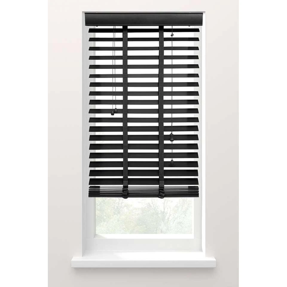 Fenstr Jaloezie Hout 50 Mm Zwart - 120x180 Cm