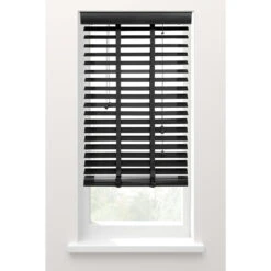 Fenstr Jaloezie Hout 50 Mm Zwart - 80x220 Cm