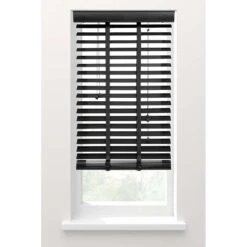 Fenstr Jaloezie Hout 50 Mm Zwart - 160x220 Cm