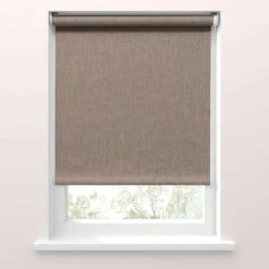 Fenstr Rolgordijn Verduisterend Taupe Met Structuur - 80x190 Cm