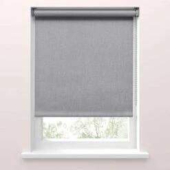 Fenstr Rolgordijn Verduisterend Lichtgrijs Met Structuur - 100x190 Cm