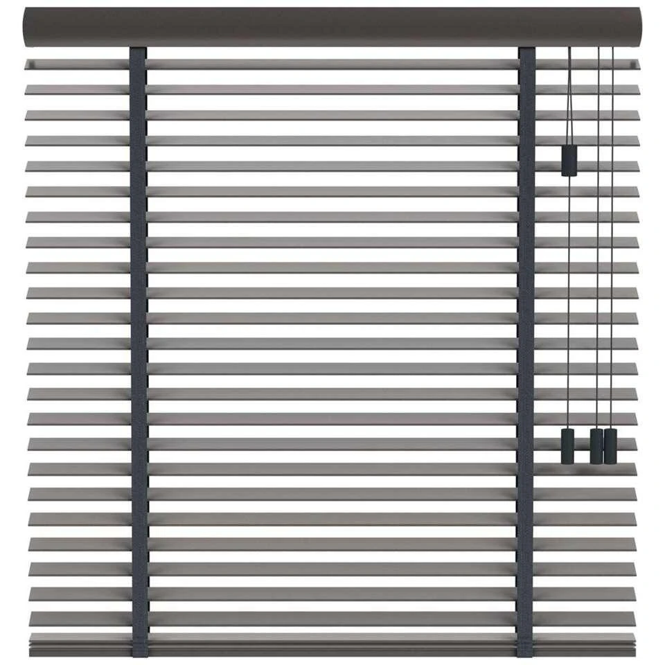 Fenstr Houten Jaloezie New York 50mm - Donkergrijs (20510) - Afbeelding 2