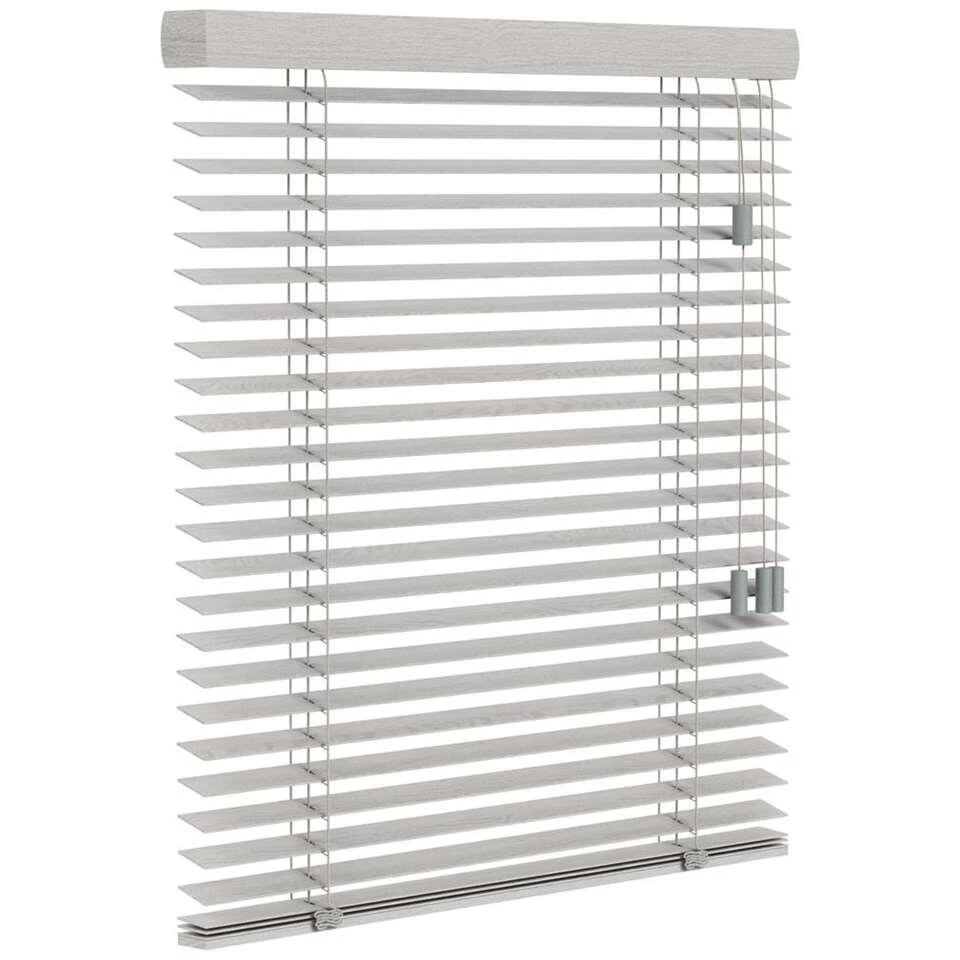 Fenstr Houten Jaloezie Praag 50mm - Lichtgrijs (20019) - Afbeelding 3