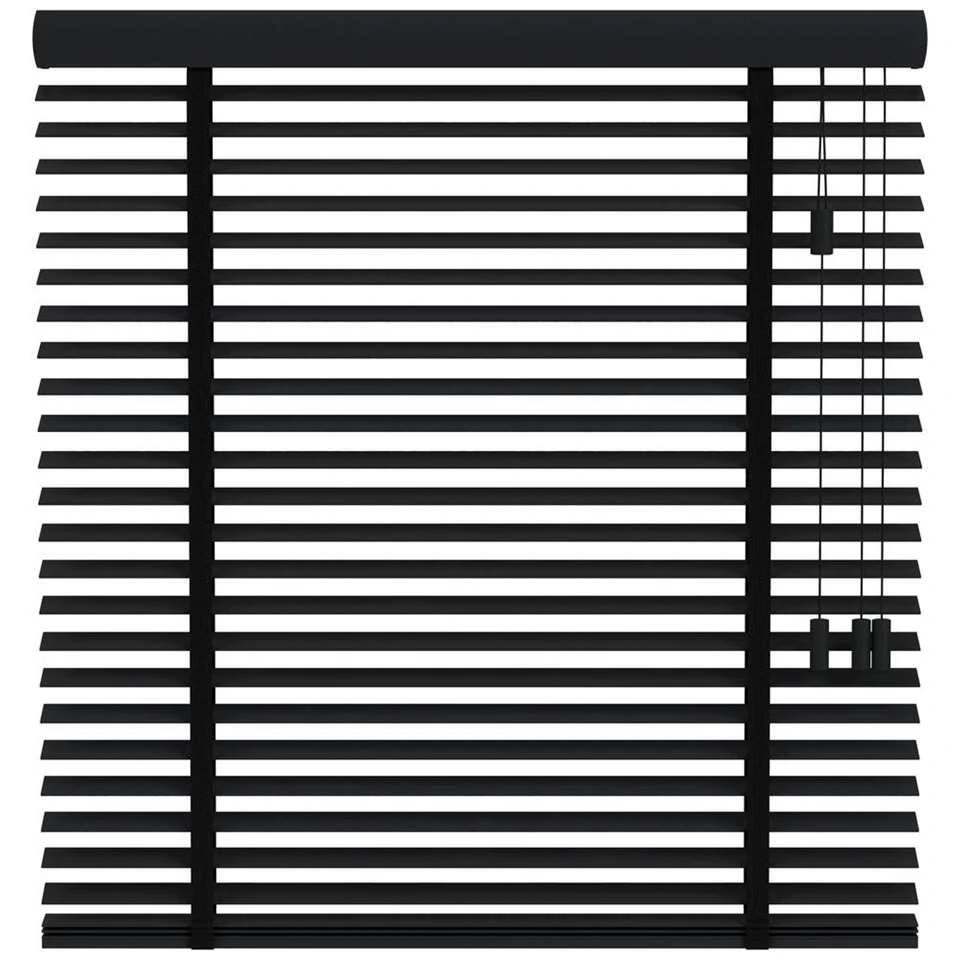 Fenstr Houten Jaloezie Kopenhagen 50mm - Zwart (15015) - Afbeelding 2