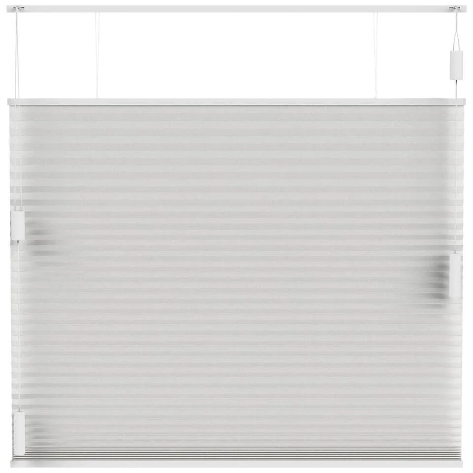 Fenstr Plisségordijn Cambridge Dubbel 25mm Transparant - Wit (10325) - Afbeelding 2