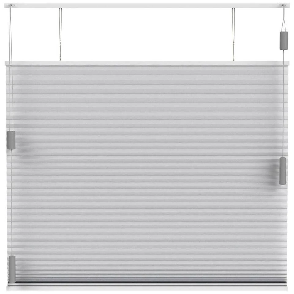 Plisségordijn Dubbel 25mm Lichtdoorlatend - Lichtgrijs (20023) - Afbeelding 2