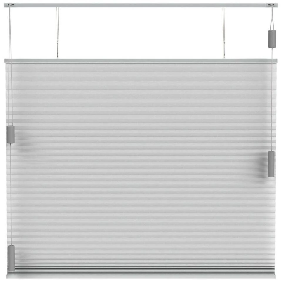 Fenstr Plisségordijn Chicago Dubbel 25mm Lichtdoorlatend - Lichtgrijs (20024) - Afbeelding 2