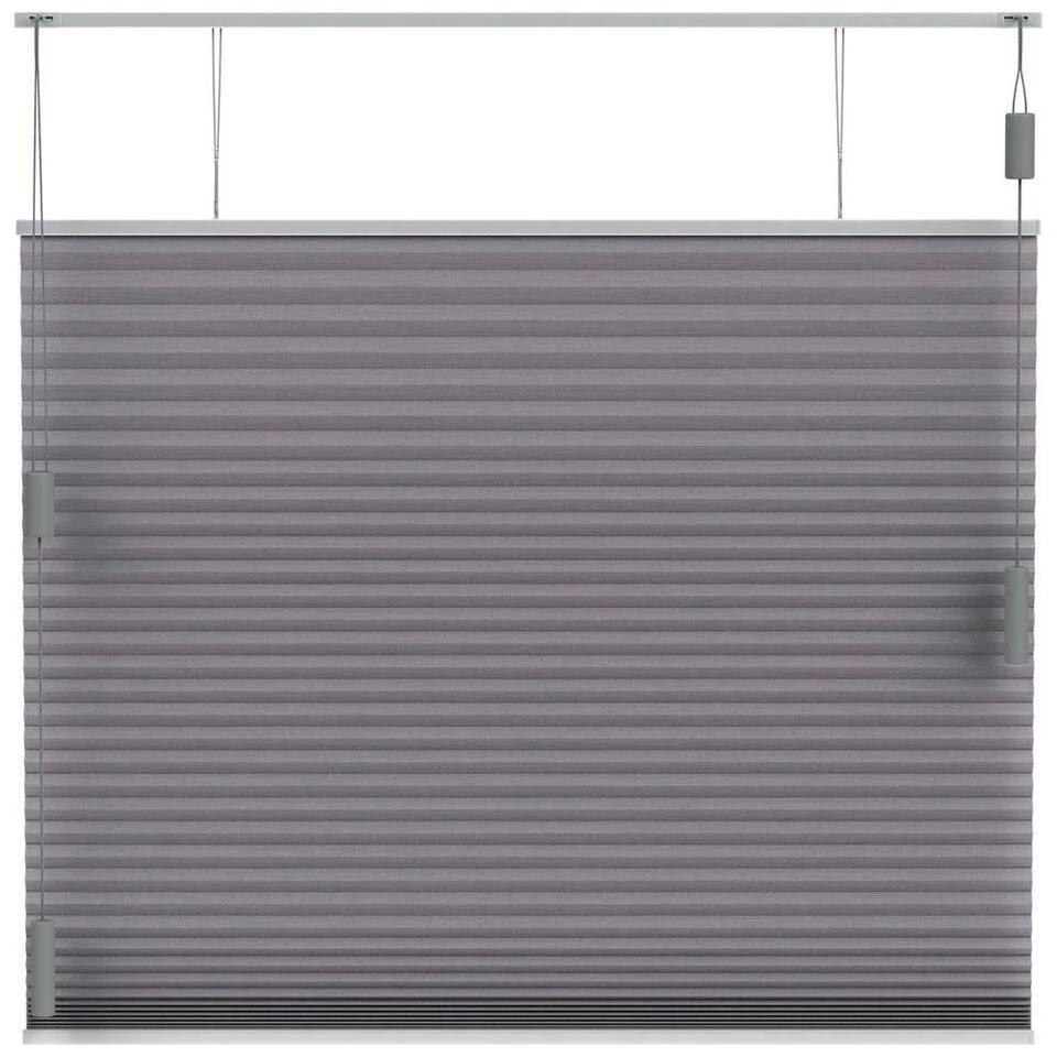 Fenstr Plisségordijn Chicago Dubbel 25mm Lichtdoorlatend - Grijs (20227) - Afbeelding 2