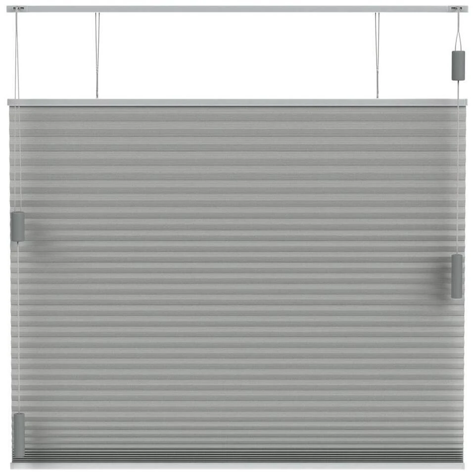 Fenstr Plisségordijn Brisbane Dubbel 25mm Lichtdoorlatend - Grijs (20228) - Afbeelding 2