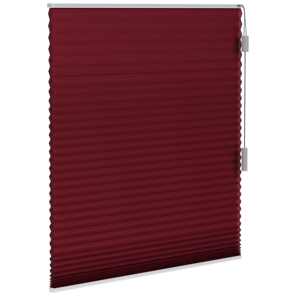 Fenstr Plisségordijn Montreal Dubbel 25mm Lichtdoorlatend - Bordeaux Rood 65601 - Afbeelding 4