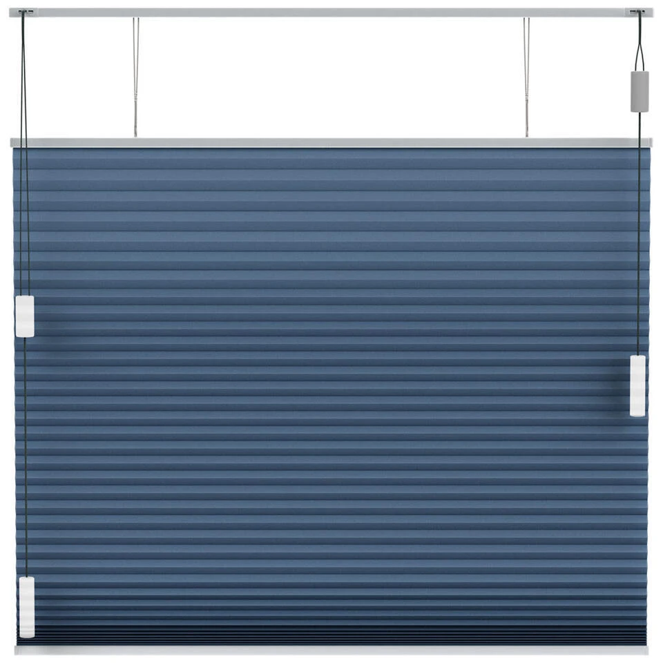 Fenstr Plisségordijn Montreal Dubbel 25mm Lichtdoorlatend - Donkerblauw (35507) - Afbeelding 2