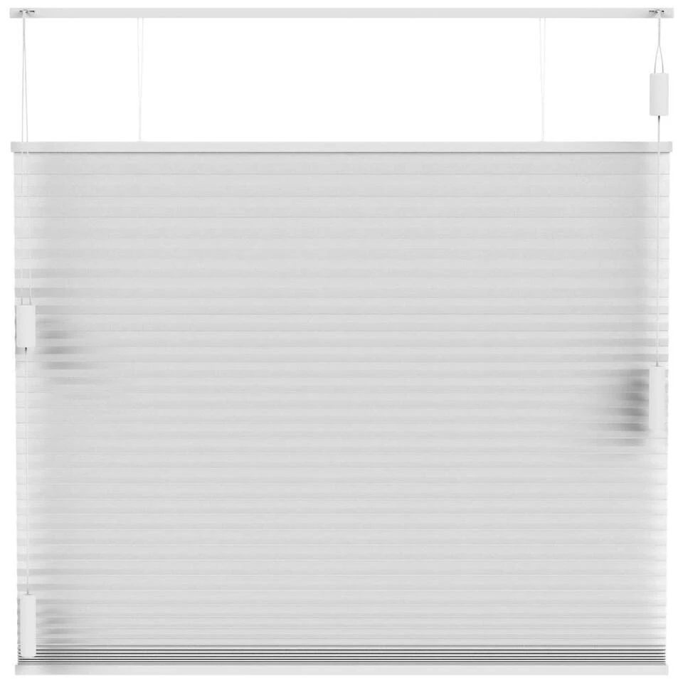 Plisségordijn Dubbel 25mm Verduisterend - Wit (10327) - Afbeelding 2