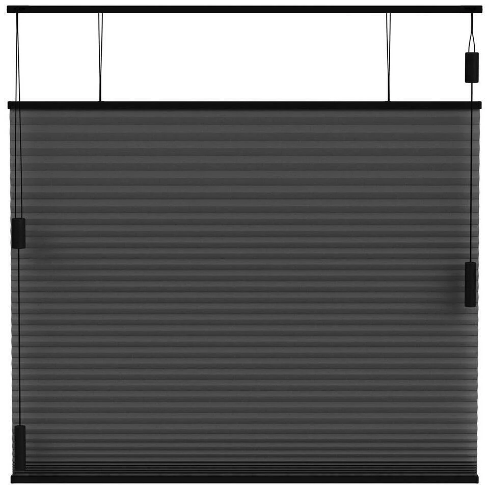 Plisségordijn Dubbel 25mm Verduisterend - Zwart (15022) - Afbeelding 2