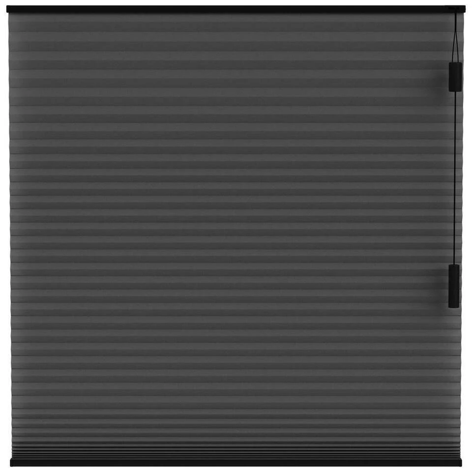 Plisségordijn Dubbel 25mm Verduisterend - Zwart (15022)