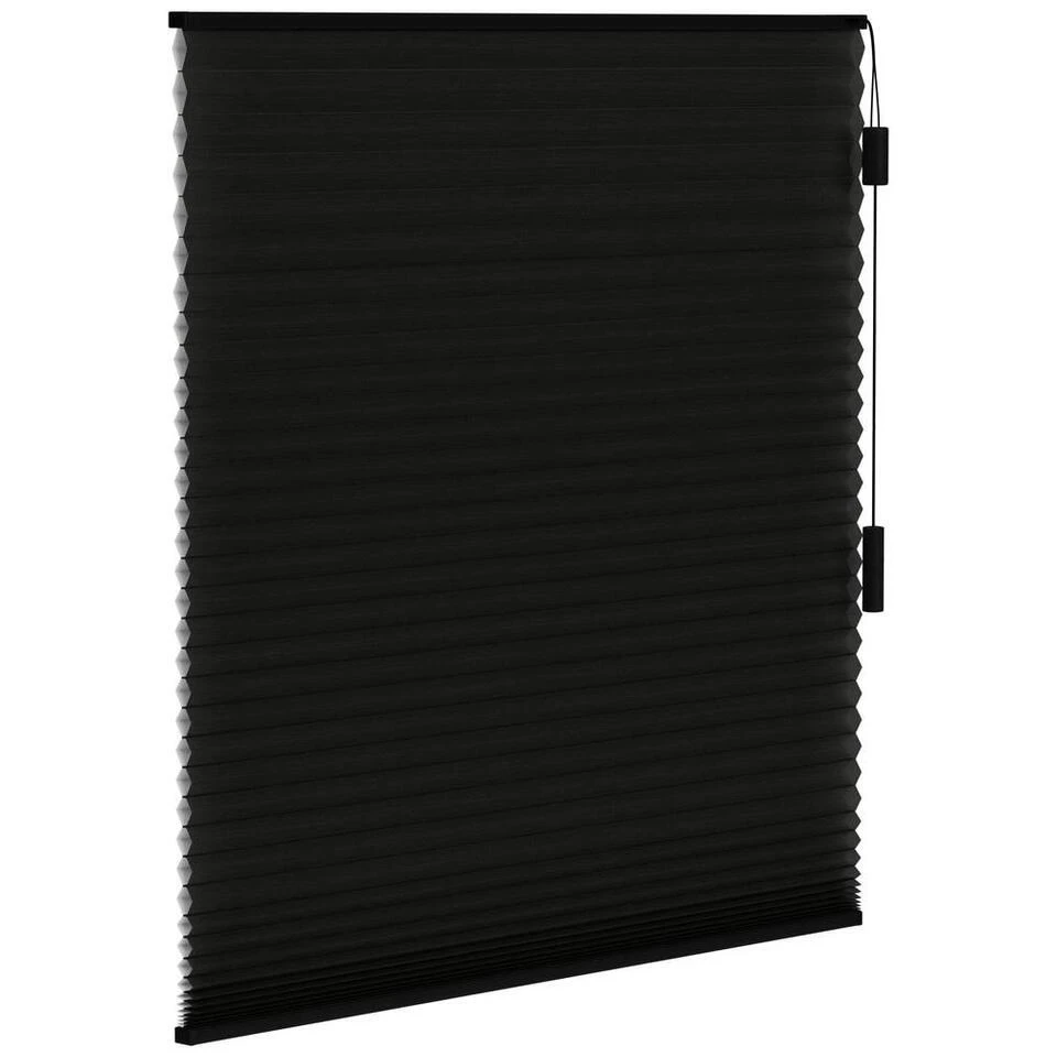 Fenstr Plisségordijn Chicago Dubbel 25mm Verduisterend - Zwart (15023) - Afbeelding 4