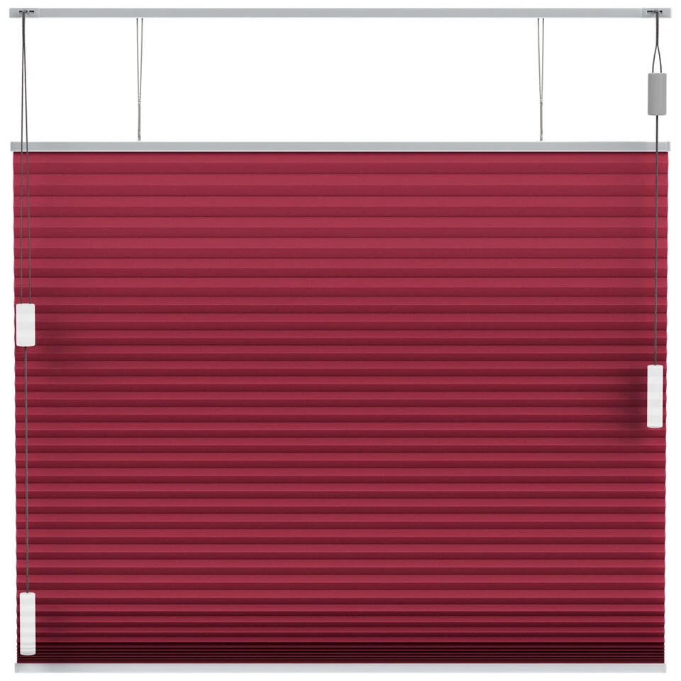 Fenstr Plisségordijn Montreal Dubbel 25mm Verduisterend - Bordeaux Rood (65602) - Afbeelding 2