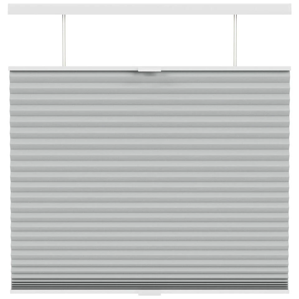 Fenstr Plisségordijn Chicago Dubbel 45mm Verduisterend - Lichtgrijs (20035) - Afbeelding 2