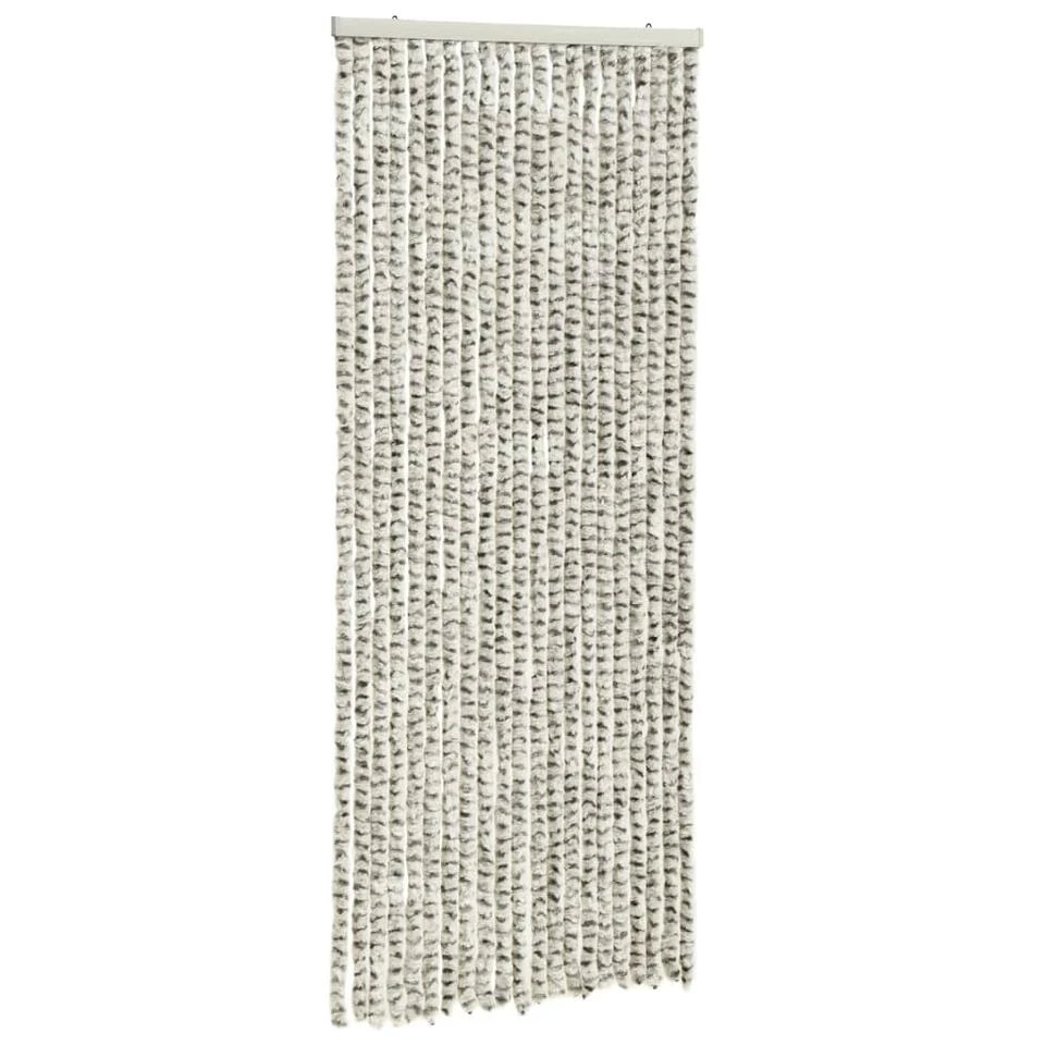 VidaXL Vliegengordijn 56x185 Cm Chenille Licht- En Donkergrijs - Afbeelding 3