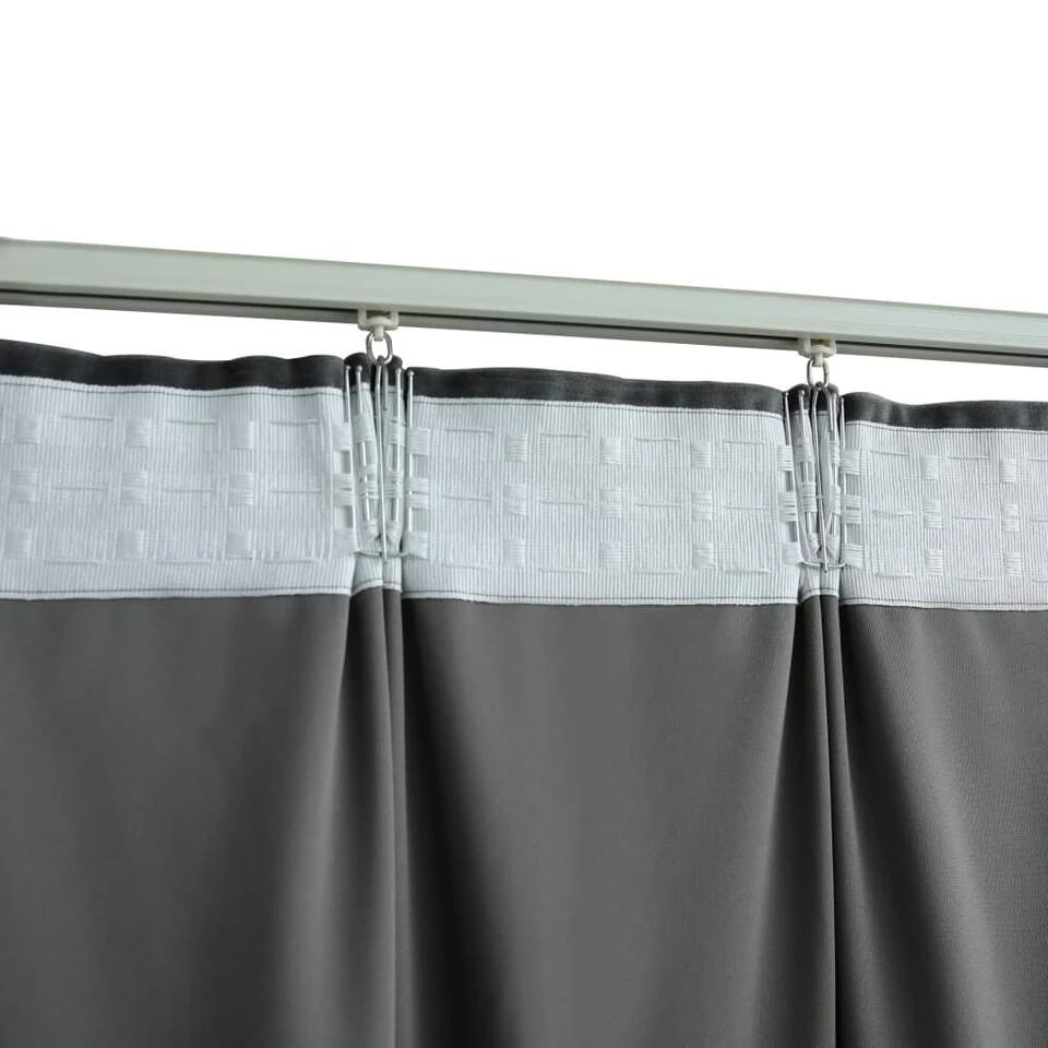 VidaXL Gordijnen Verduisterend 2 St Met Haken 140x245 Cm Fluweel Antraciet - Afbeelding 4