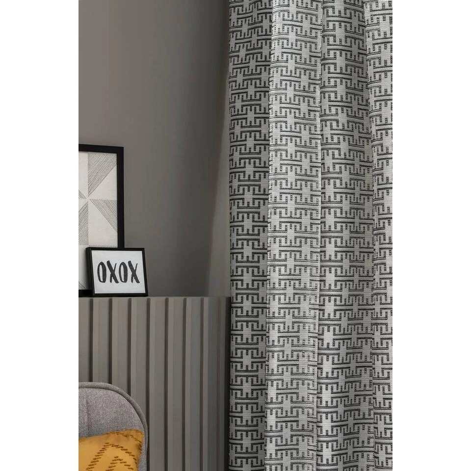 Gordijnstof Praag - Zwart/wit - Afbeelding 4