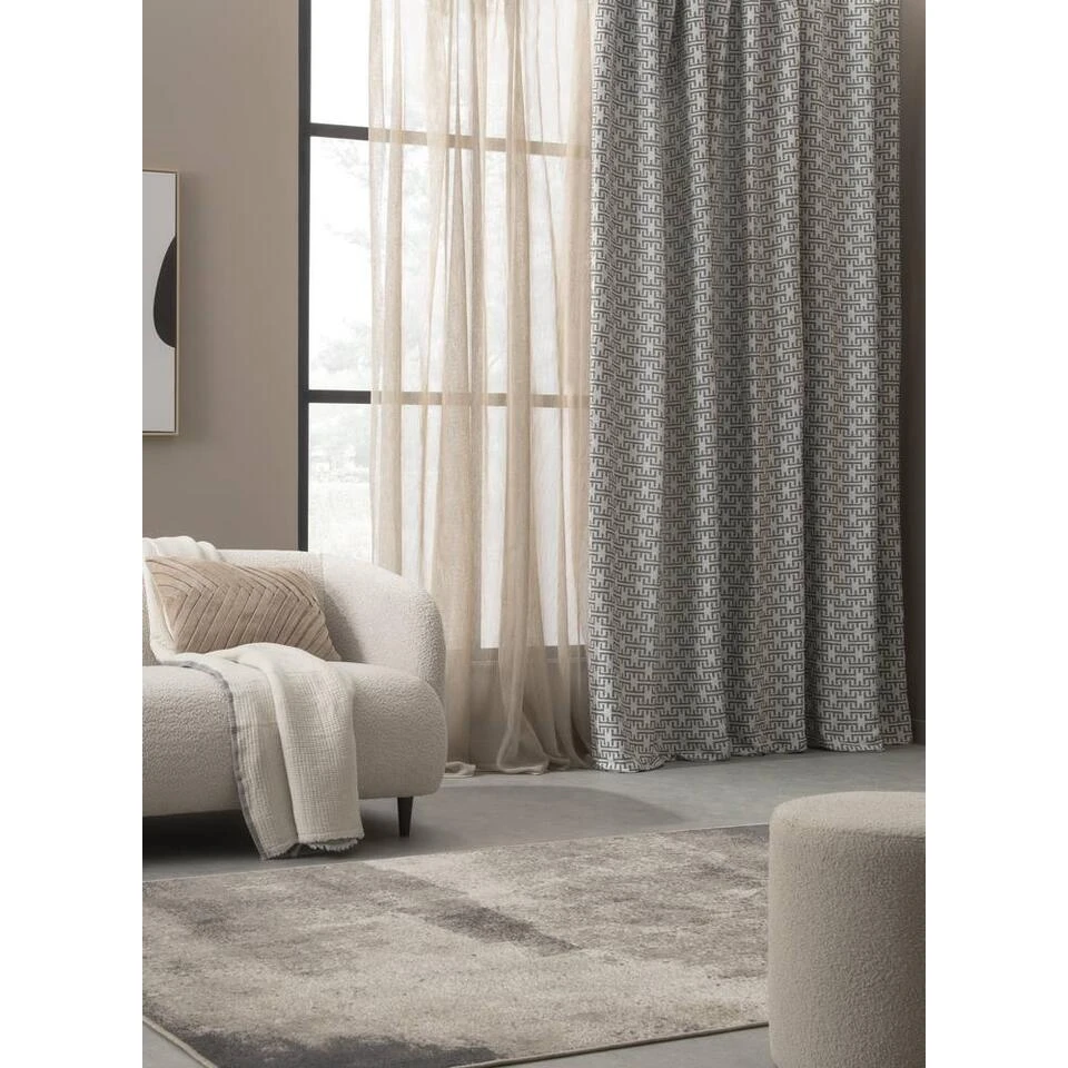 Gordijnstof Praag - Zwart/wit - Afbeelding 3